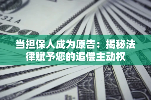 北京当担保人成为原告：揭秘法律赋予您的追偿主动权